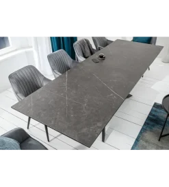Invicta Interior Stół rozkładany ONTARIO Euphoria 180 Cm - 220 Cm - 260 Cm Ceramika W Optyce grafitu