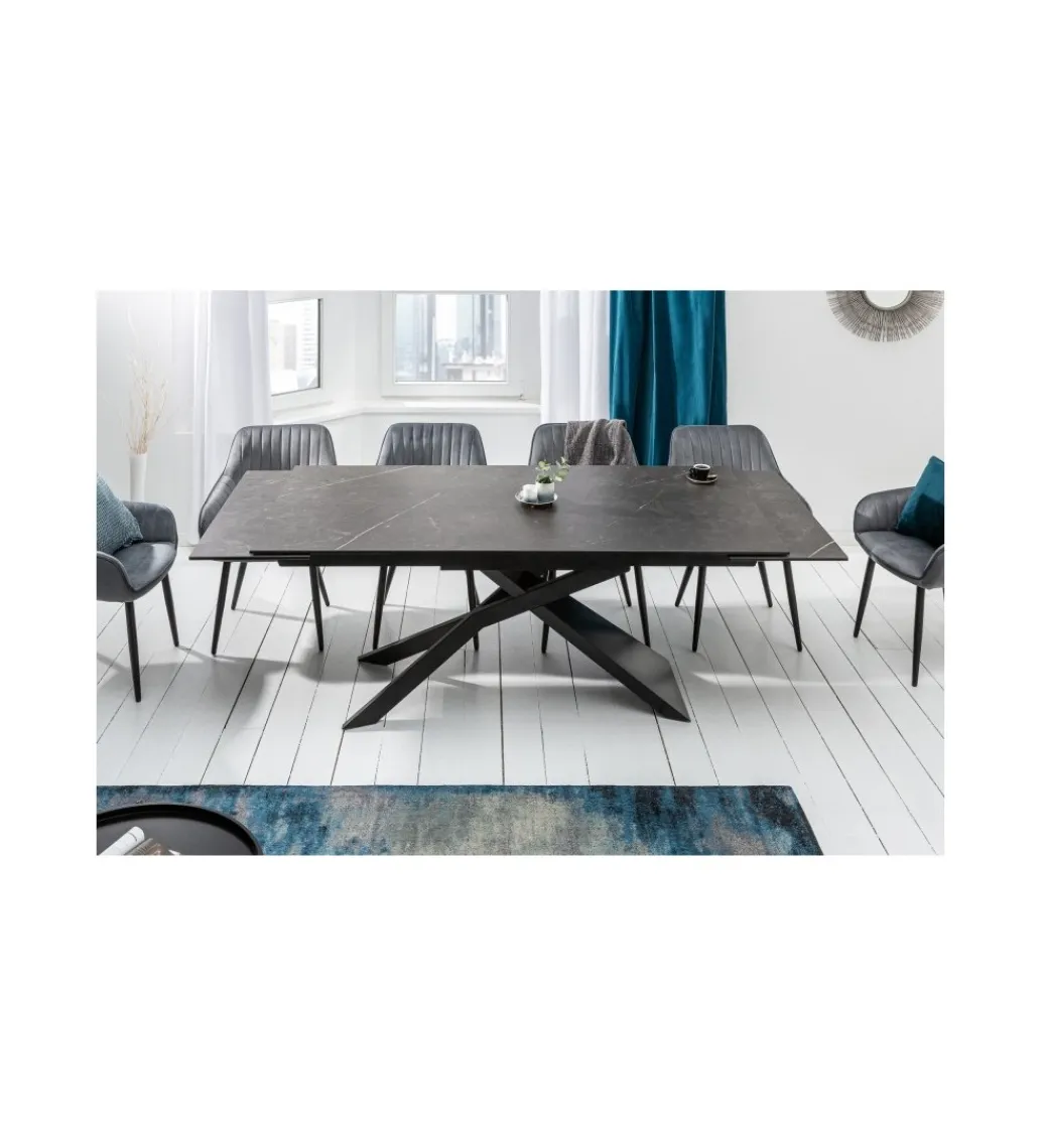 Invicta Interior Stół rozkładany ONTARIO Euphoria 180 Cm - 220 Cm - 260 Cm Ceramika W Optyce grafitu