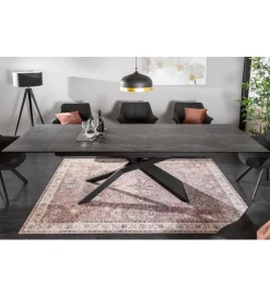 Invicta Interior Stół Rozkładany ONTARIO Euphoria 180 Cm - 220 Cm - 260 Cm ceramika antracytowy Lava