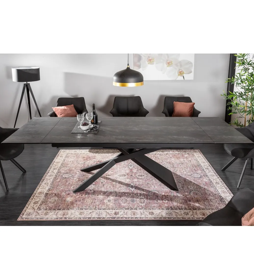 Invicta Interior Stół Rozkładany ONTARIO Euphoria 180 Cm - 220 Cm - 260 Cm ceramika antracytowy Lava