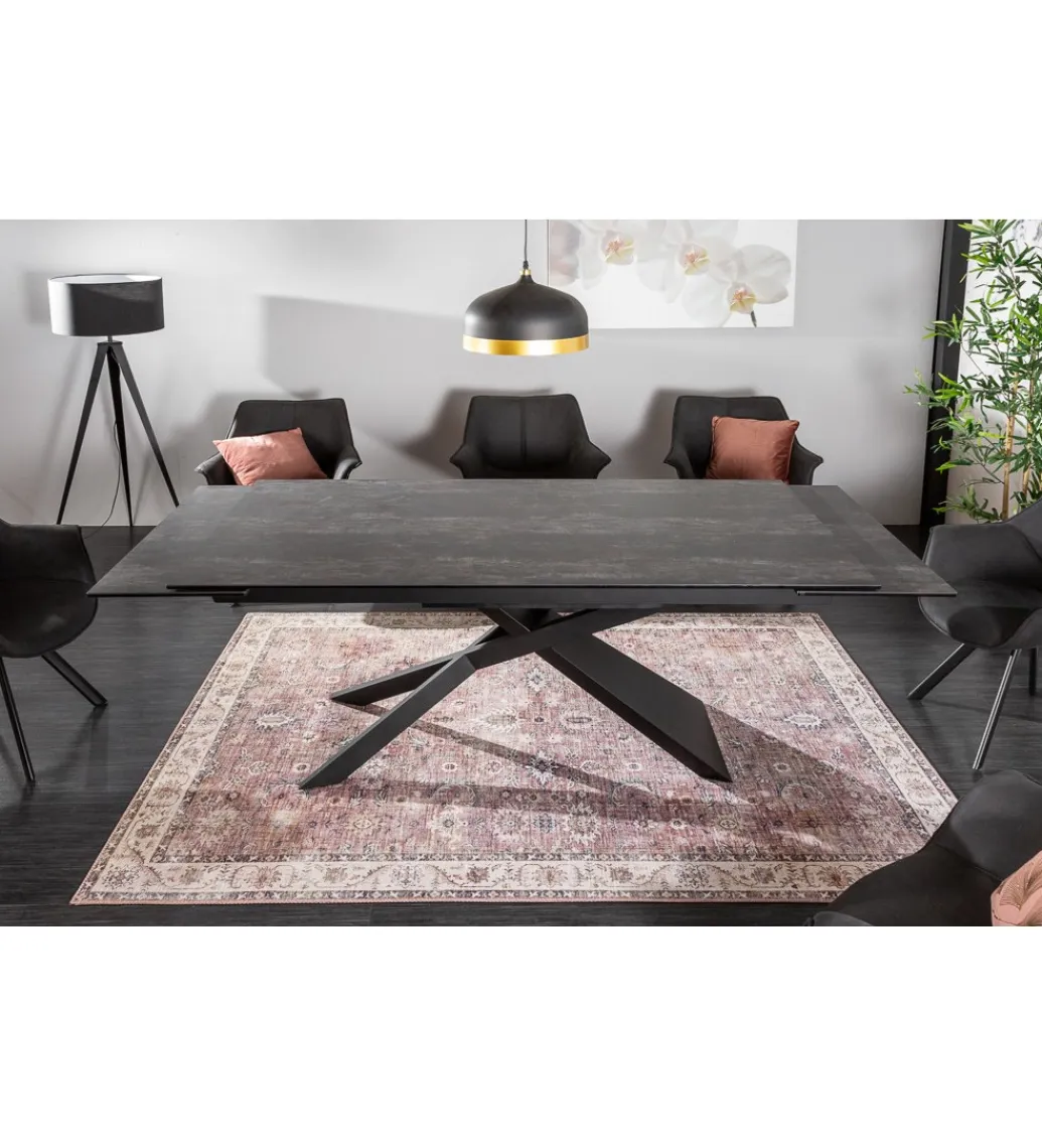 Invicta Interior Stół Rozkładany ONTARIO Euphoria 180 Cm - 220 Cm - 260 Cm ceramika antracytowy Lava