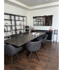 Invicta Interior Stół Rozkładany ONTARIO Euphoria 180 Cm - 220 Cm - 260 Cm ceramika antracytowy Lava