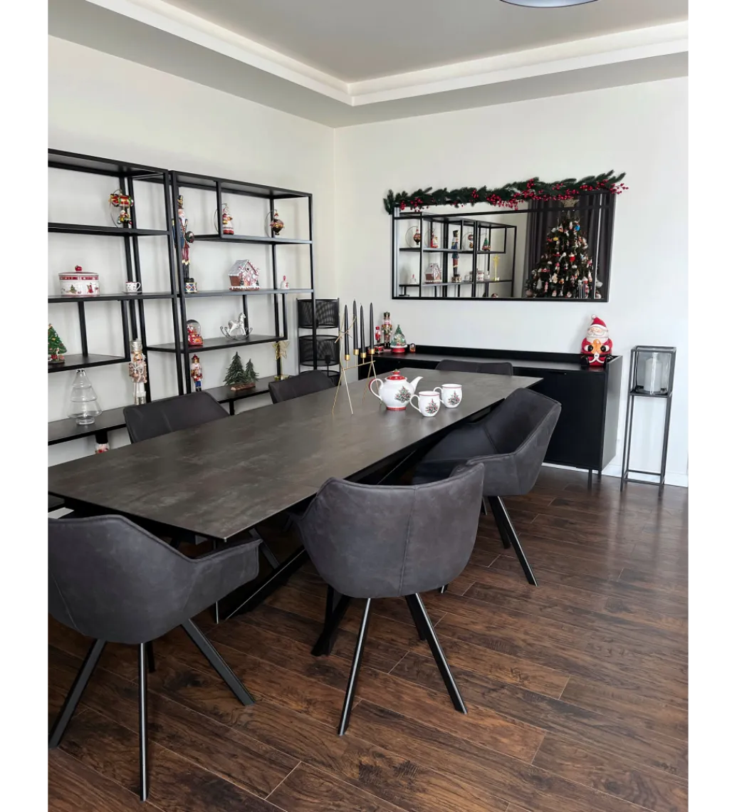 Invicta Interior Stół Rozkładany ONTARIO Euphoria 180 Cm - 220 Cm - 260 Cm ceramika antracytowy Lava