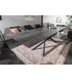 Invicta Interior Stół Rozkładany ONTARIO Euphoria 180 Cm - 220 Cm - 260 Cm ceramika antracytowy Lava