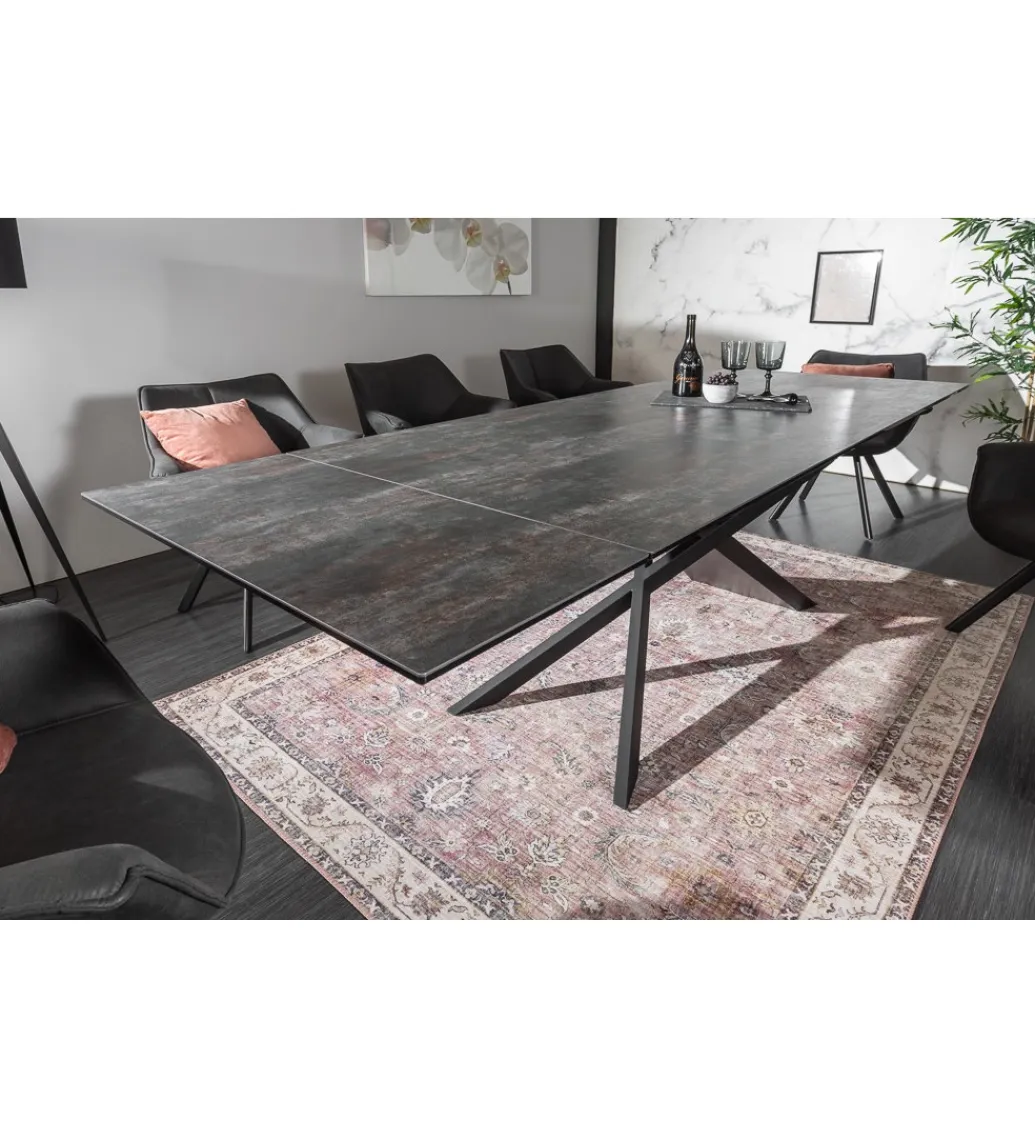 Invicta Interior Stół Rozkładany ONTARIO Euphoria 180 Cm - 220 Cm - 260 Cm ceramika antracytowy Lava