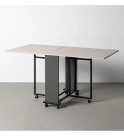Zona-Design Stół rozkładany PIBEGAR 148 cm kremowy czarny