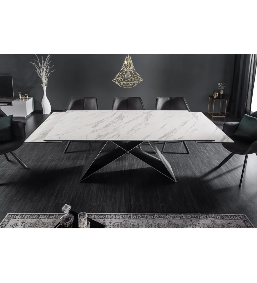 Invicta Interior Stół rozkładany PLATON Prometheus 180 cm - 260 cm ceramika w optyce marmuru