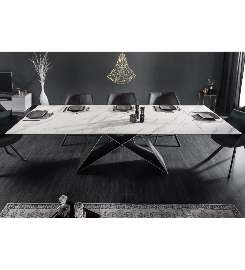 Invicta Interior Stół rozkładany PLATON Prometheus 180 cm - 260 cm ceramika w optyce marmuru
