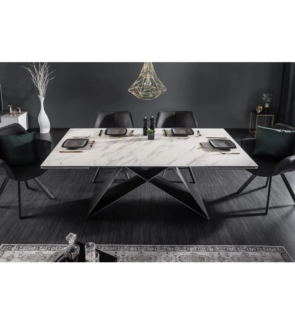 Invicta Interior Stół rozkładany PLATON Prometheus 180 cm - 260 cm ceramika w optyce marmuru