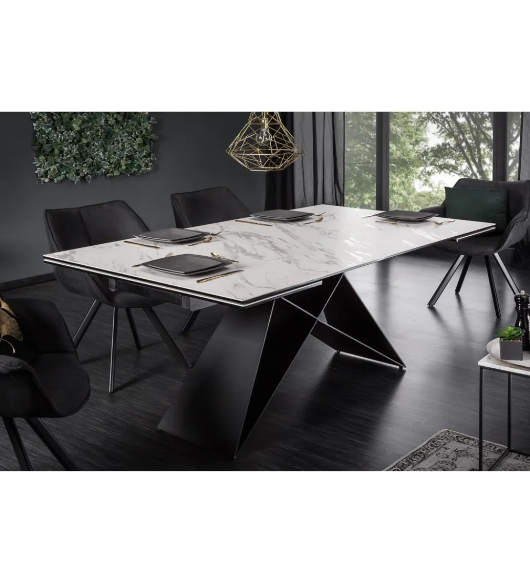 Invicta Interior Stół rozkładany PLATON Prometheus 180 cm - 260 cm ceramika w optyce marmuru