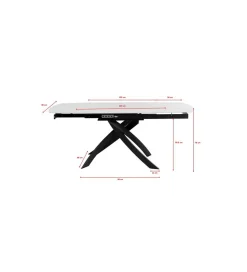 KDesign Stół rozkładany TWIST od 120 do 180 cm ceramika w optyce kamienia