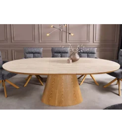Invicta Interior Stół rozkładany UNIQUE od 160 do 200 cm naturalny blat ceramika