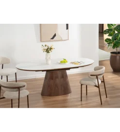 Invicta Interior Stół rozkładany UNIQUE od 160 do 200 cm naturalny ceramiczny blat