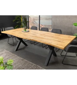 Invicta Interior Stół rozkładany WILD 180-220 cm wygląd naturalnego dębu dzikiego rozkładany