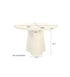 LF-Design Stół SANDI 130 cm kremowy