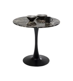 KARE Stół SCHICKERIA 80 cm efekt czarnego marmuru