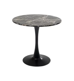 KARE Stół SCHICKERIA 80 cm efekt czarnego marmuru