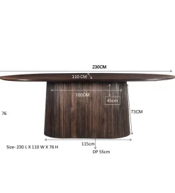 LF-Design Stół SELVETOR 230 cm drewno mango w kolorze orzecha
