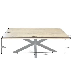 Invicta Interior Stół SPIDER Galaxy 180 cm drewno Mango na nogach pająk krzyżak