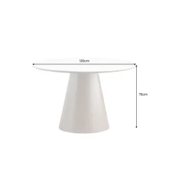 Invicta Interior Stół UNIQUE 120 cm drewno orzecha biały ceramiczny blat