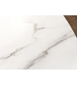 Invicta Interior Stół UNIQUE 120 cm drewno orzecha biały ceramiczny blat