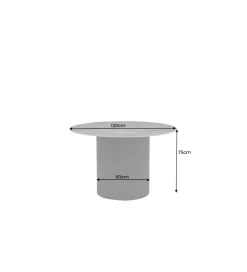 Invicta Interior Stół UNIQUE 120 cm okrągły ceramiczny blat efekt czarny marmur