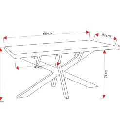 Exclusivas Stół USHE 180 cm drewno akacja