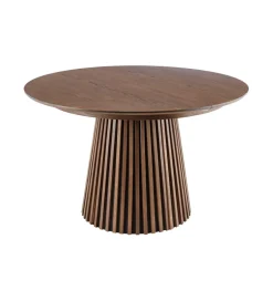 Invicta Interior Stół VALHALLA WOOD okrągły 120-160-200cm rozkładany dąb ciemny