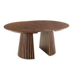 Invicta Interior Stół VALHALLA WOOD okrągły 120-160-200cm rozkładany dąb ciemny