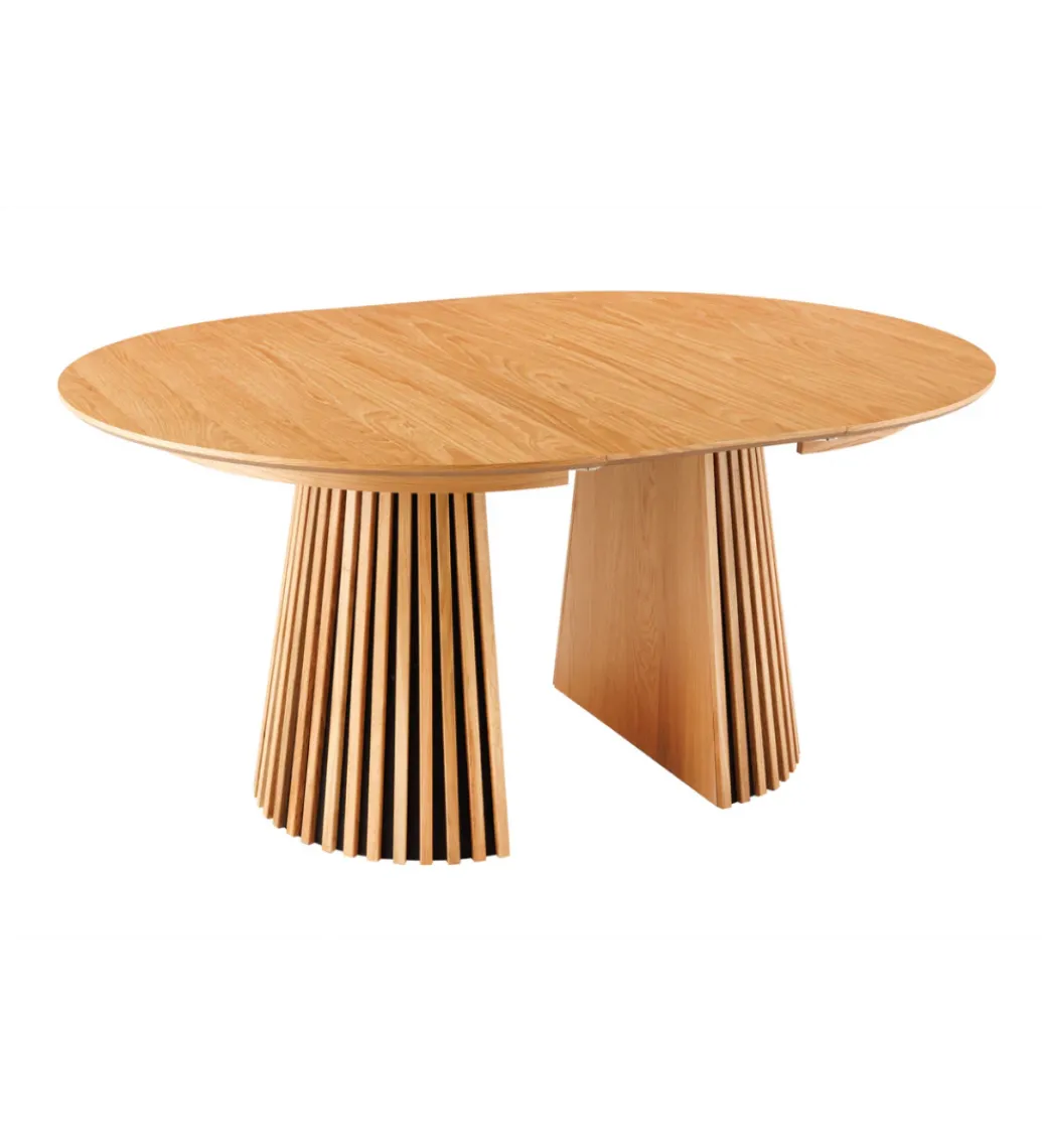 Invicta Interior Stół VALHALLA WOOD okrągły 120-160-200cm rozkładany dąb naturalny