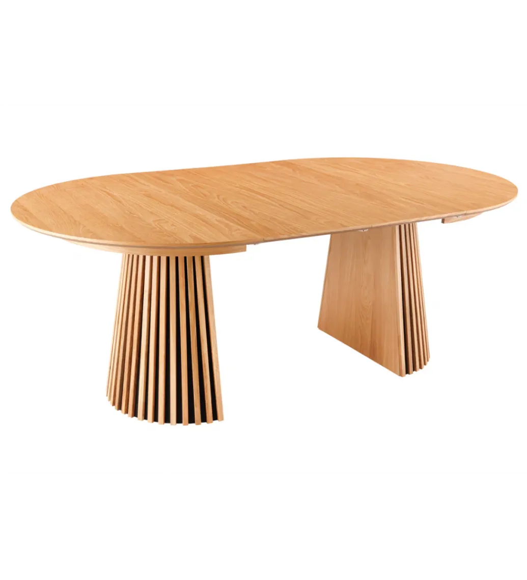 Invicta Interior Stół VALHALLA WOOD okrągły 120-160-200cm rozkładany dąb naturalny