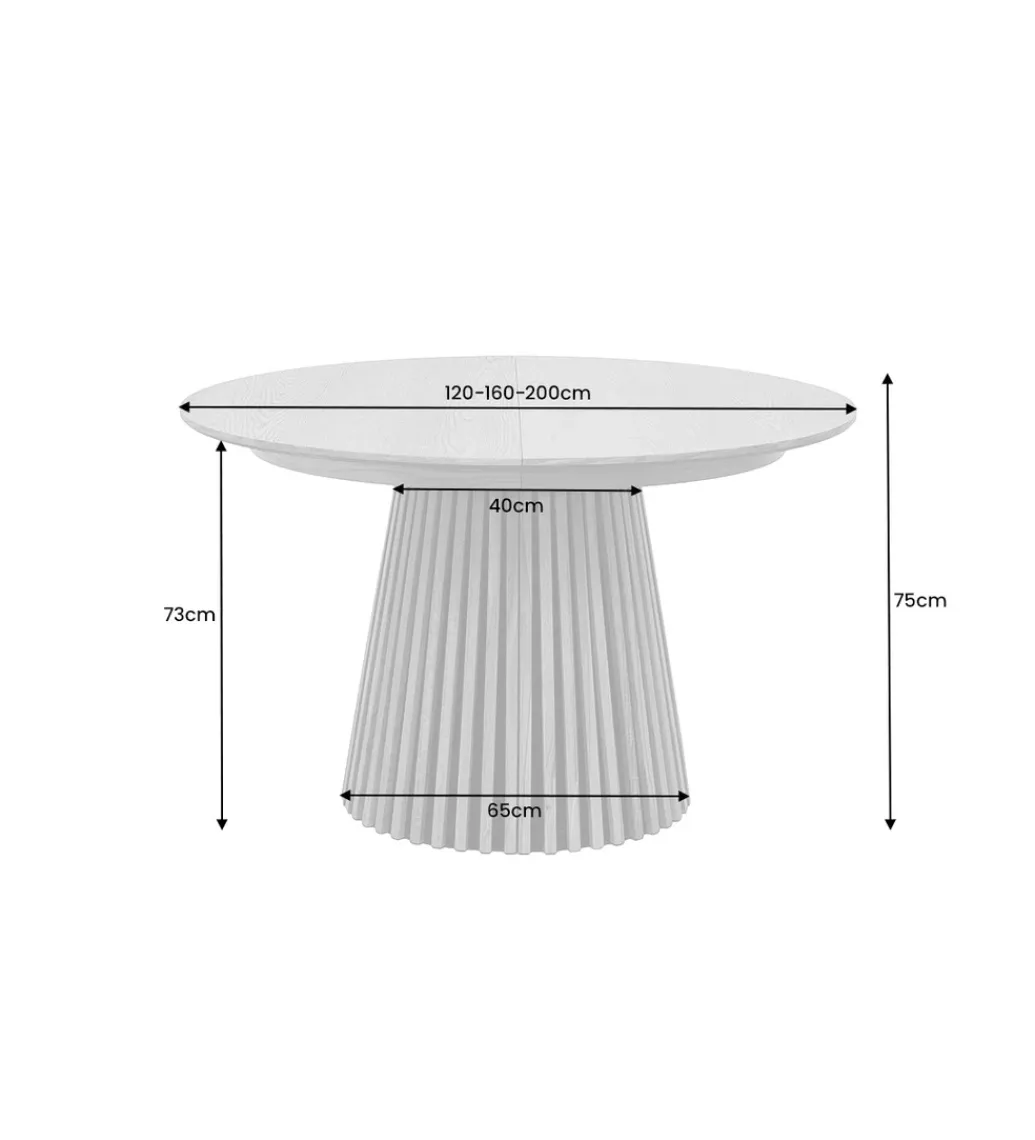 Invicta Interior Stół VALHALLA WOOD okrągły 120-160-200cm rozkładany dąb naturalny