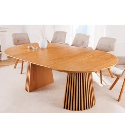 Invicta Interior Stół VALHALLA WOOD okrągły 120-160-200cm rozkładany dąb naturalny