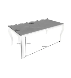 Invicta Interior Stół VENETO Modern Barock 180 cm w optyce czarnego marmuru