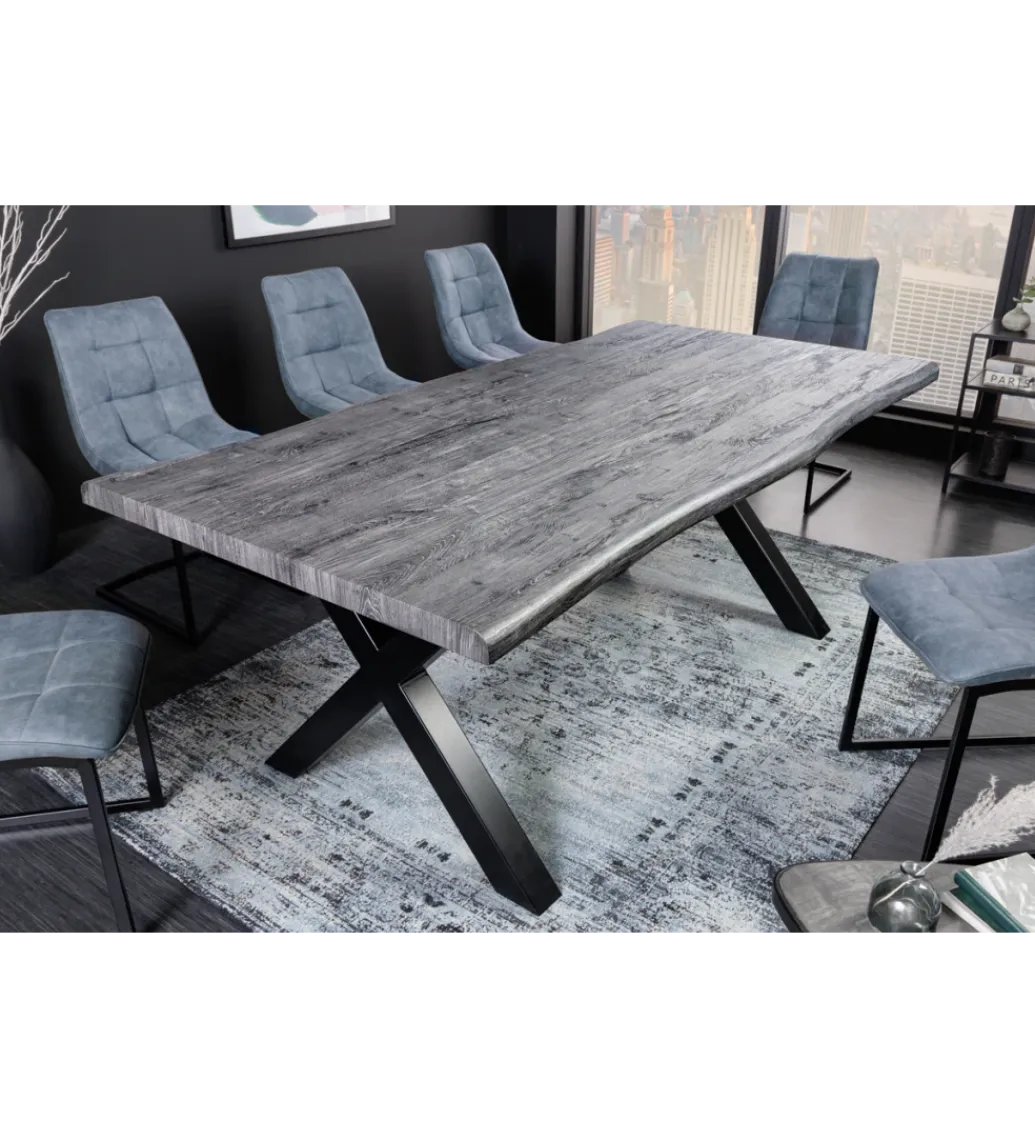 Invicta Interior Stół WILD 160 cm bielony wygląd dębu szary