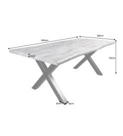 Invicta Interior Stół WILD 160 cm bielony wygląd dębu szary