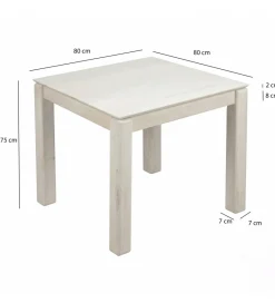 WOHNLING, GERMANY Stół WOHNLING 80 cm drewno mango białe wykończenie