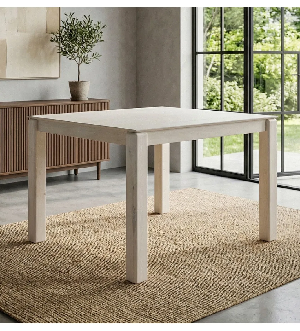 WOHNLING, GERMANY Stół WOHNLING 80 cm drewno mango białe wykończenie