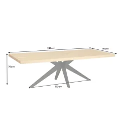 Invicta Interior Stół ZEZUS 240 cm kolor naturalnego dębu