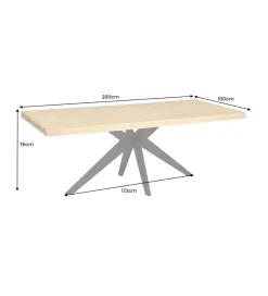Invicta Interior Stół ZEZUS 200 cm kolor naturalnego dębu