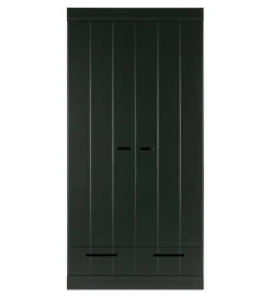 WOOOD Szafa DRAWER 195 x 94 cm drewno sosna czarna