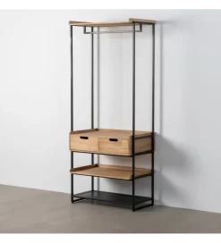 Zona-Design Szafa otwarta INDUSTRIAL 80 cm naturalna czarna