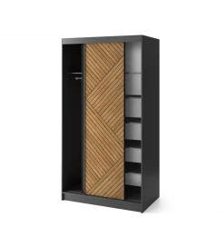 ELTAP Szafa przesuwna Marrphy II 120 cm czarny/dąb caramel