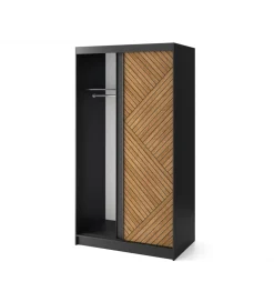 ELTAP Szafa przesuwna Marrphy II 120 cm czarny/dąb caramel