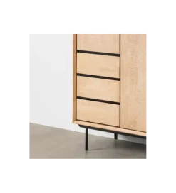 Zona-Design Szafa SINTRA 204 cm drewno kauczuk naturalna
