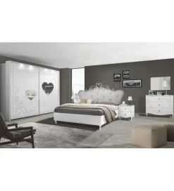 MCA Linia Włoska Szafa SWEET 243 Cm X 230 Cm Biała Z Ozdobnym Nadrukiem