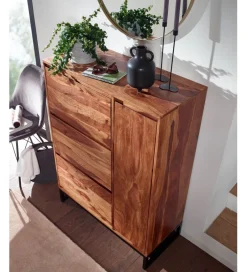 WOHNLING, GERMANY Szafka na buty FOGGIA 88 cm drewno sheesham