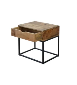Invicta Interior - przedsprzedaż Szafka nocna Iron Craft drewno mango