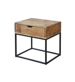 Invicta Interior - przedsprzedaż Szafka nocna Iron Craft drewno mango