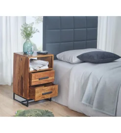 WOHNLING, GERMANY Szafka nocna LORENTE 40 cm drewno sheesham